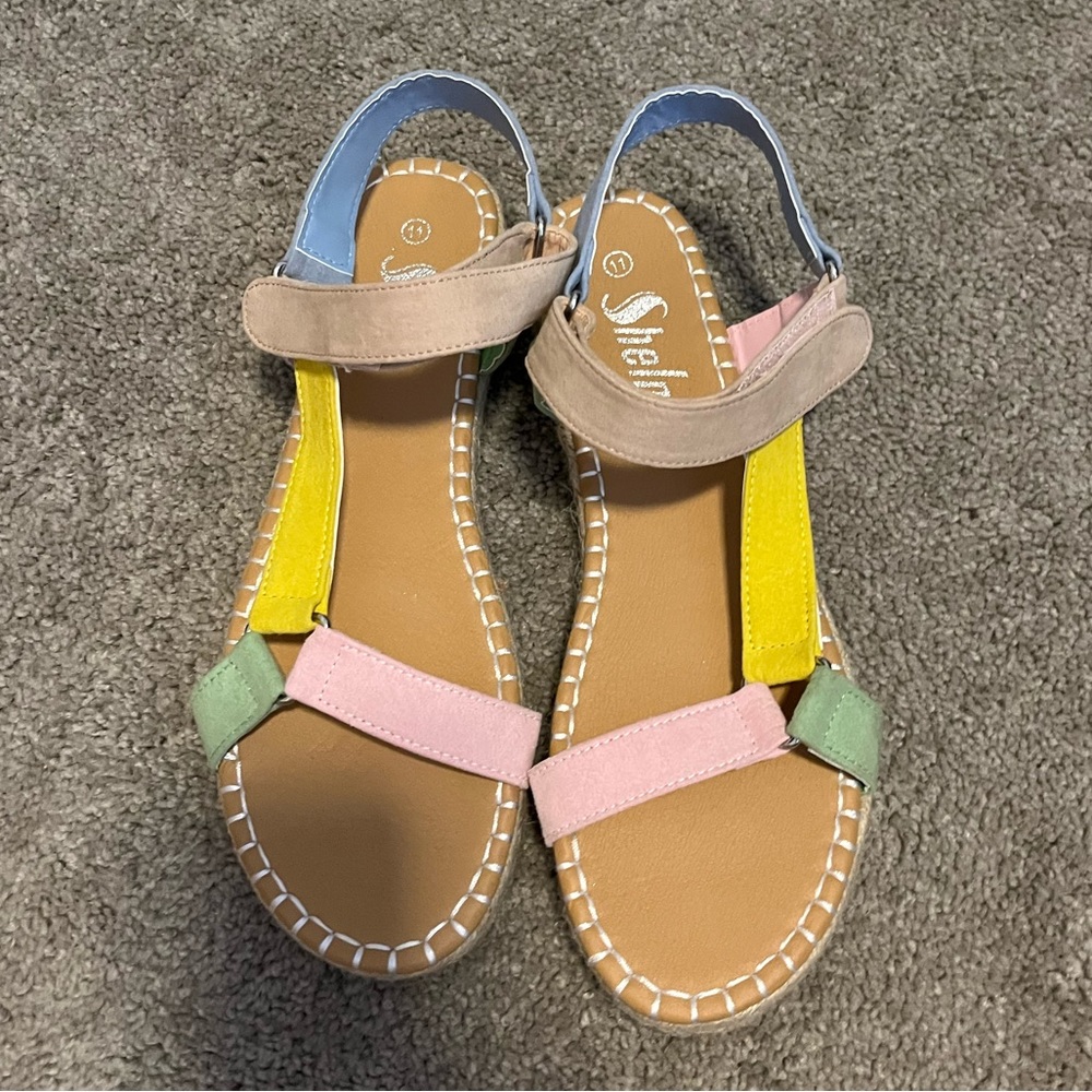 Shein Rainbow Gladiator Sandals Size 10